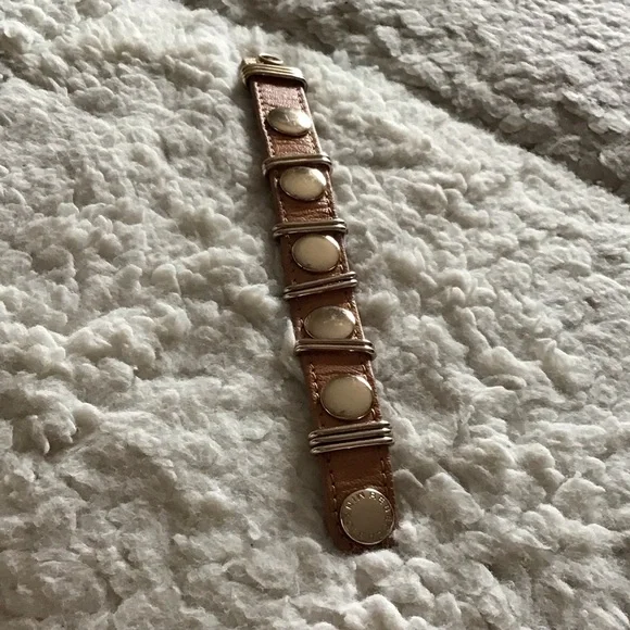 Rebecca Minkoff Leather Stud and Loop Wristband with Snap Closure - Picture 5 of 6